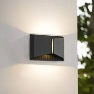 Applique d'extérieur LED Lindby Anlira, noir, Up & down, IP65 pas cher