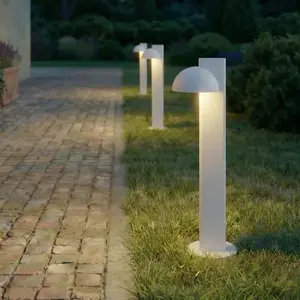 Bornes lumineuses LED Lucande Velira, gris clair, 77 cm, à 1 lampe, IP...