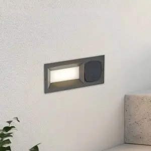 Comparateur de prix : Lucande applique encastrable LED Lachlain, anthracite, prise électriqu...