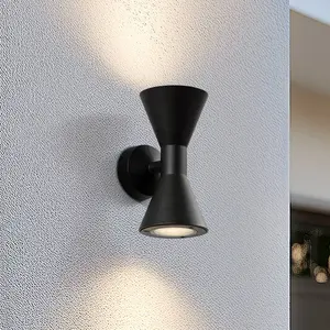 Comparateur de prix : Applique d'extérieur Lucande Xalor, noir, IP65, métal, GU10