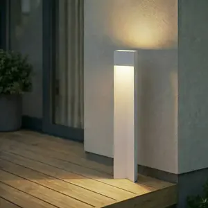 Bornes lumineuses LED Lucande Kaholo, gris clair, 90 cm, IP44 pas cher
