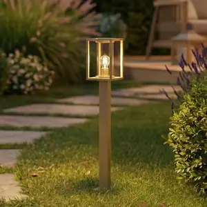 Lucande Borne lumineuse Ferda, 100 cm, marron, IP44