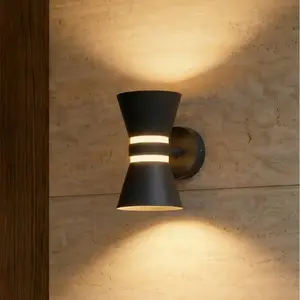 Applique d'extérieur LED Lucande Meravi, anthracite, à 2 lampes, IP44 pas cher