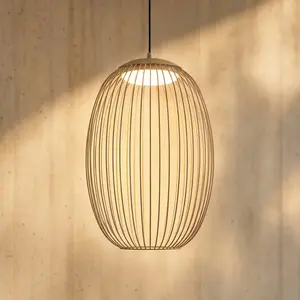 Suspension d'extérieur LED Lucande Richi, beige, 40 cm, à intensité va...