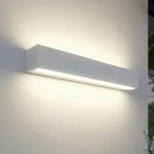 Applique d'extérieur LED Lucande Lengo, 50 cm, blanche, éclairage vers...