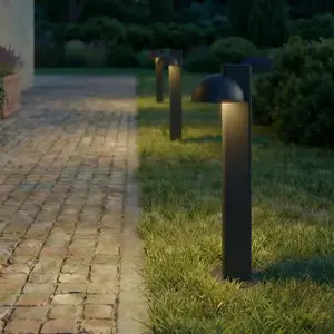 Bornes lumineuses LED Lucande Velira, noire, 77 cm, à 1 lampe, IP44