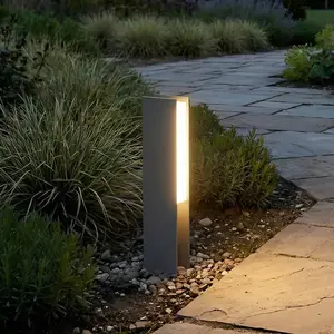 Lucande Luminaire pour socle LED Teerk, hauteur 30 cm, anthracite, IP6...