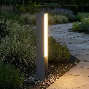 Lucande luminaire pour socle LED Teerk, hauteur 50 cm, anthracite, IP6...