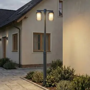 Luminaire d'extérieur Lucande Chandan, hauteur 215 cm, anthracite, à 2...Vendu parluminaire