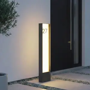 borne lumineuse LED Lindby Selqa, numéro de maison, anthracite, IP65Vendu parluminaire
