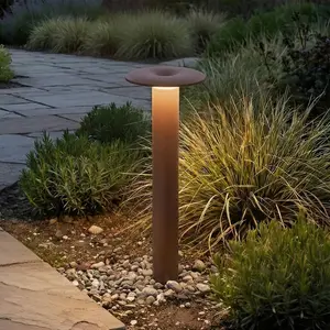 Lucande borne lumineuse LED Haloa, marron/rouille, hauteur 50 cm, IP54