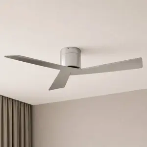 Ventilateur de plafond Lucande Ventoro, Ø 132 cm, argent, métal pas cher