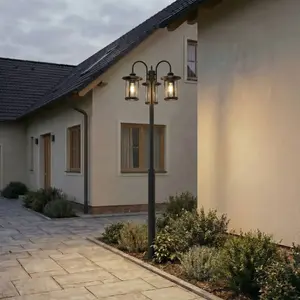Luminaire d'extérieur Lindby Zayn, noir, à 3 lampes, hauteur 220 cm, I...Vendu parluminaire