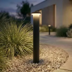 Bornes lumineuses LED Lindby Cirel, hauteur 45 cm, noir, IP65 pas cher