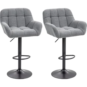 HOMCOM Tabourets de Bar 2 Pièces Design Rétro Réglables en Hauteur Asp... pas cher