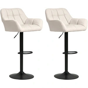 HOMCOM Tabourets de Bar 2 pièces Design Rétro réglables en Hauteur sim... pas cher