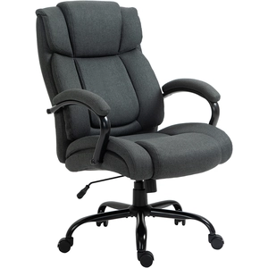 Vinsetto Chaise de bureau, Chaise de bureau ergonomique, Fauteuil pivotant avec accoudoir rembourré, supporte jusqu'à 220 kg, Gris pas cher