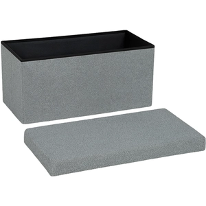 HOMCOM Tabouret de Rangement, Banc Rembourré avec Espace de Rangement ...