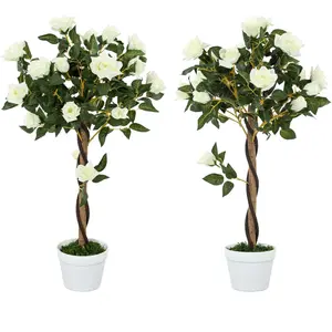 Outsunny Arbre artificiel, Plante artificielle dans un pot en ciment, ... pas cher
