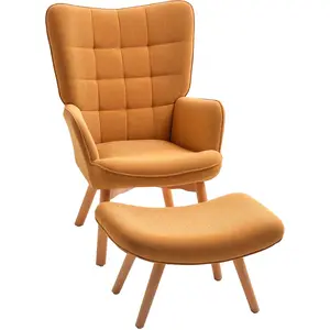 HOMCOM Fauteuil d'Appoint avec Repose-Pieds, Fauteuil Relax en Aspect ... pas cher