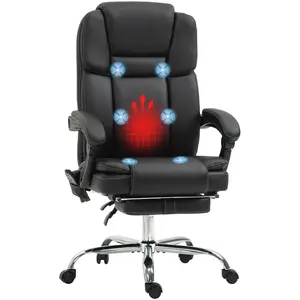 Vinsetto Chaise de bureau ajustable avec 6 points de massage, Fonction... pas cher