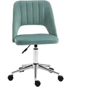 Vinsetto Chaise de bureau ajustable en hauteur avec roulettes, pivotante à 360°, forme de coquille, mousse, 49 x 60 x 79-91 cm, Vert pas cher