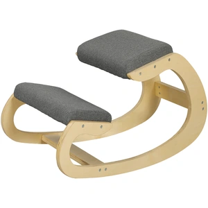 HOMCOM Tabouret de Genou Ergonomique à Bascule pour le Télétravail, Amélioration de la Posture, Gris pas cher