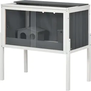 PawHut Cage pour hamster, 3000 cm² cage pour hamster nain en bois et m... pas cher