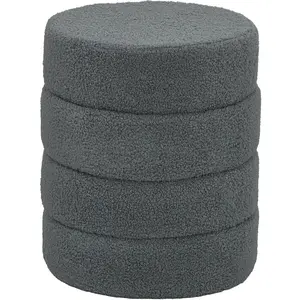 HOMCOM Tabouret Rond en Peluche avec Cadre en Métal, Capacité 120kg,  ... pas cher
