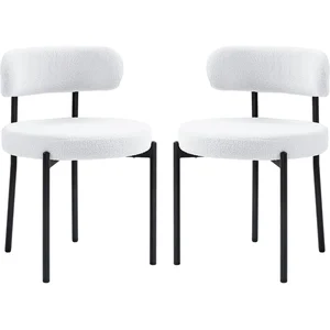 HOMCOM Ensemble de 2 chaises de salle à manger, Rembourrage en polaire... pas cher