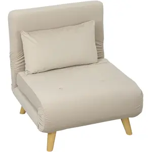 HOMCOM Fauteuil pliant avec fonction de lit, Fauteuil de relaxation pl...