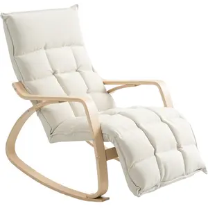 HOMCOM Fauteuil à bascule rembourré, fauteuil relaxant avec accoudoirs... pas cher