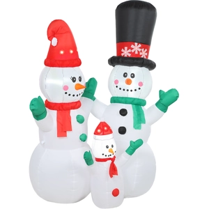 Outsunny Bonhomme de neige gonflable, déco de Noël 1,8 m avec éclairag... pas cher