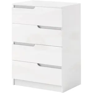 HOMCOM Commode Moderne, Chambre À Coucher, 4 Tiroirs, Panneaux de part... pas cher