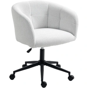 HOMCOM Chaise de bureau rembourrée avec revêtement pelucheux, design e... pas cher