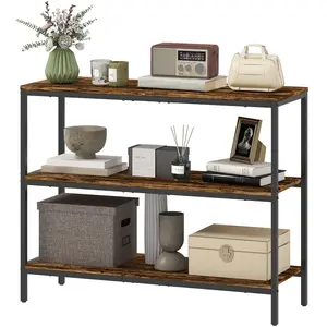 HOMCOM Console Table, Table d'Appoint avec Étagère à 3 Niveaux, Agglom... pas cher