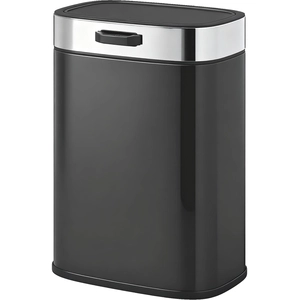 HOMCOM Poubelle, poubelle de cuisine en acier inoxydable avec couvercle restant ouvert, cuve intérieure amovible, 21,5x19,5x30 cm, Noir pas cher