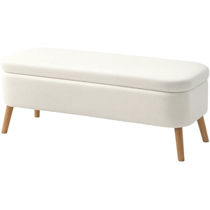 HOMCOM Tabouret de Rangement, Tabouret Rembourré avec 65 L de Stockage...