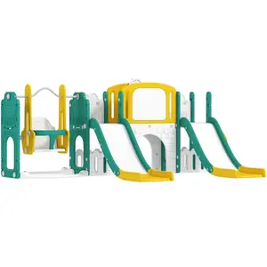 AIYAPLAY Ensemble toboggan et balançoire 9-en-1 pour tout-petits, avec...