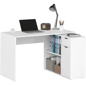 HOMCOM Bureau flexible, Armoire à deux niveaux, Tiroir, Étagères ouver... pas cher
