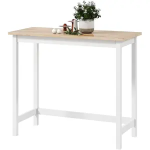 HOMCOM Comptoir de bar, Imitation chêne, compact, place pour 2 personn... pas cher