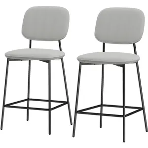 HOMCOM Lot de 2 tabourets de bar, tabourets bistro avec repose-pieds, ... pas cher