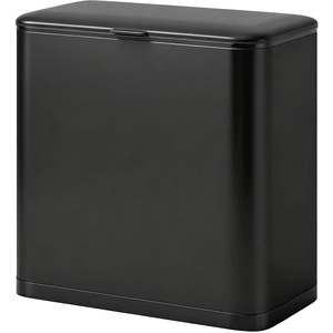 HOMCOM Poubelle 8 L, placable sur pied ou suspendue, acier inoxydable, Noir pas cher