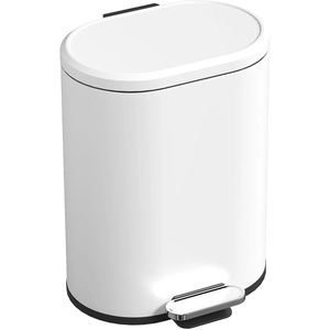 HOMCOM Poubelle 12L Poubelle à pédale avec couvercle, pédale, seau intérieur, fonction Soft-Close, 30 x 25,5 x 37,5 cm, blanc pas cher
