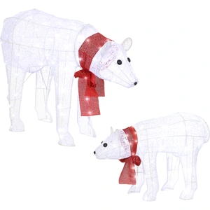 Outsunny Décoration de Noël ours polaires en 2 pièces, 140 LED blanche... pas cher