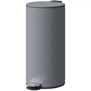 HOMCOM Poubelle 30 L à pédale avec couvercle amorti et pédale, insert intérieur en métal, Gris, 36 x 30 x 60,5 cm pas cher