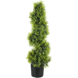 HOMCOM Zypresse Artificielle 90cm Plante Artificielle en Forme de Spir... pas cher