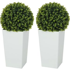 HOMCOM Lot de 2 boules d'eucalyptus artificielles 65 cm Plante artific... pas cher