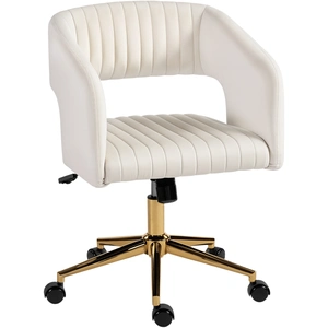 HOMCOM Chaise de Bureau Pivotante avec Revêtement en Velours, Fauteuil... pas cher