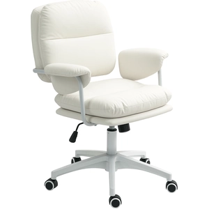 HOMCOM Chaise de bureau réglable en hauteur avec coussin doux et revêt... pas cher